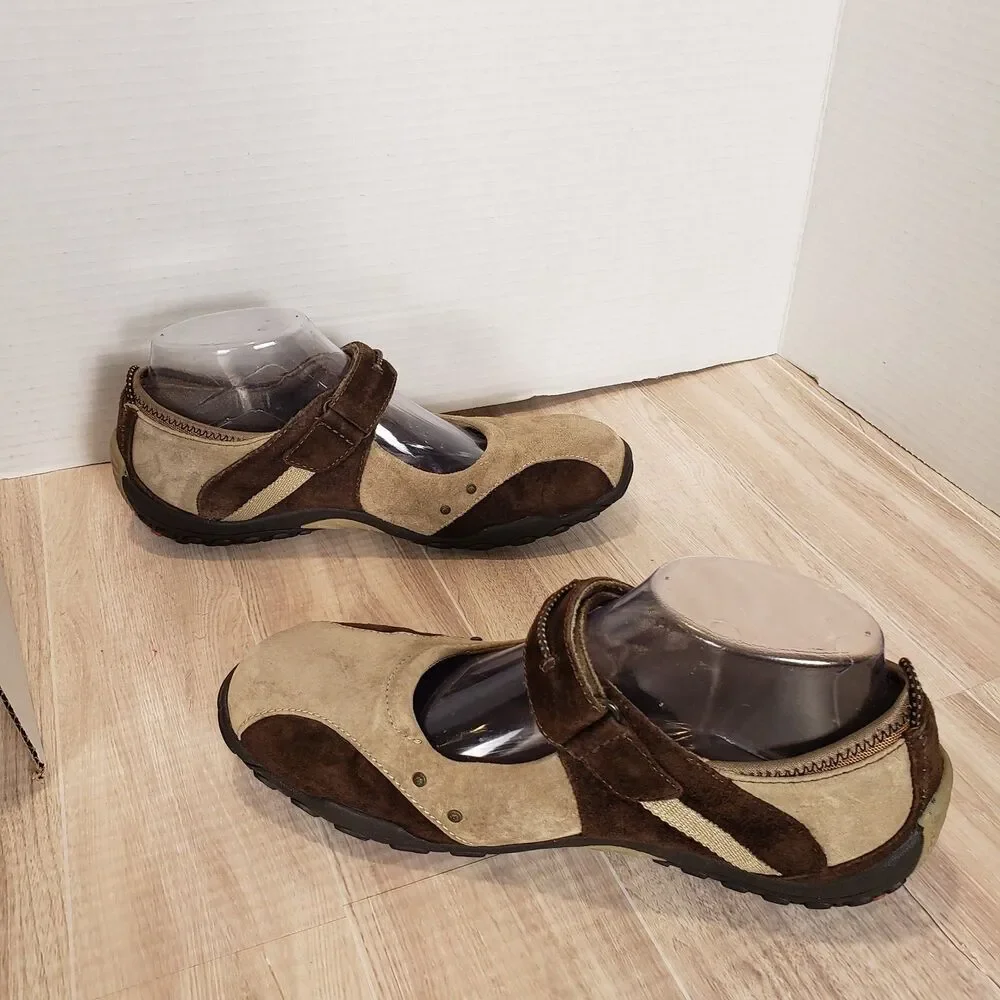 Taos Bravo Mary Jane Brown Leather Shoes Womens Size 8 US Adj Strap